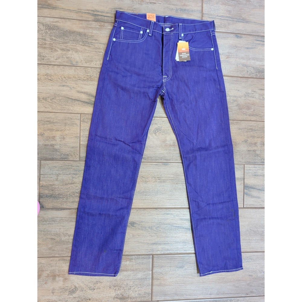 NWT Levis 501 Shrink To Fit Purple Jeans Mens 34x34 Button Fly Raw Denim Read!!